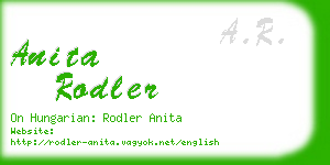 anita rodler business card